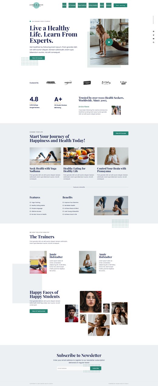 Theme Online Health Coach