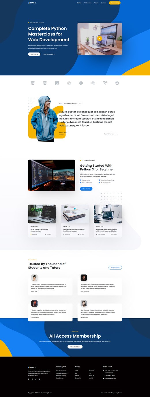 Theme Online Coding Course