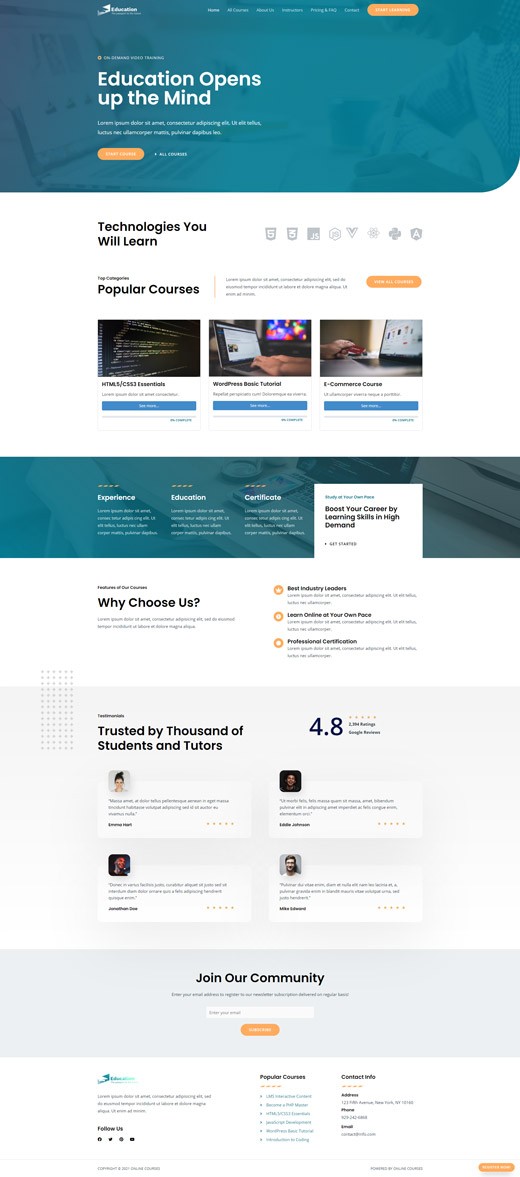 Theme Online Courses