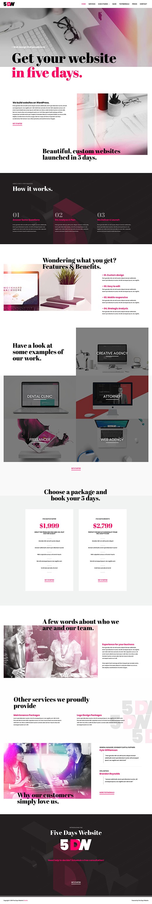 Theme Five Days Website